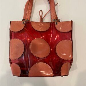 kate spade pink leather polka dot handbag